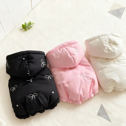 Thick Jacket Embroidered with bows to keep your pup warm.
