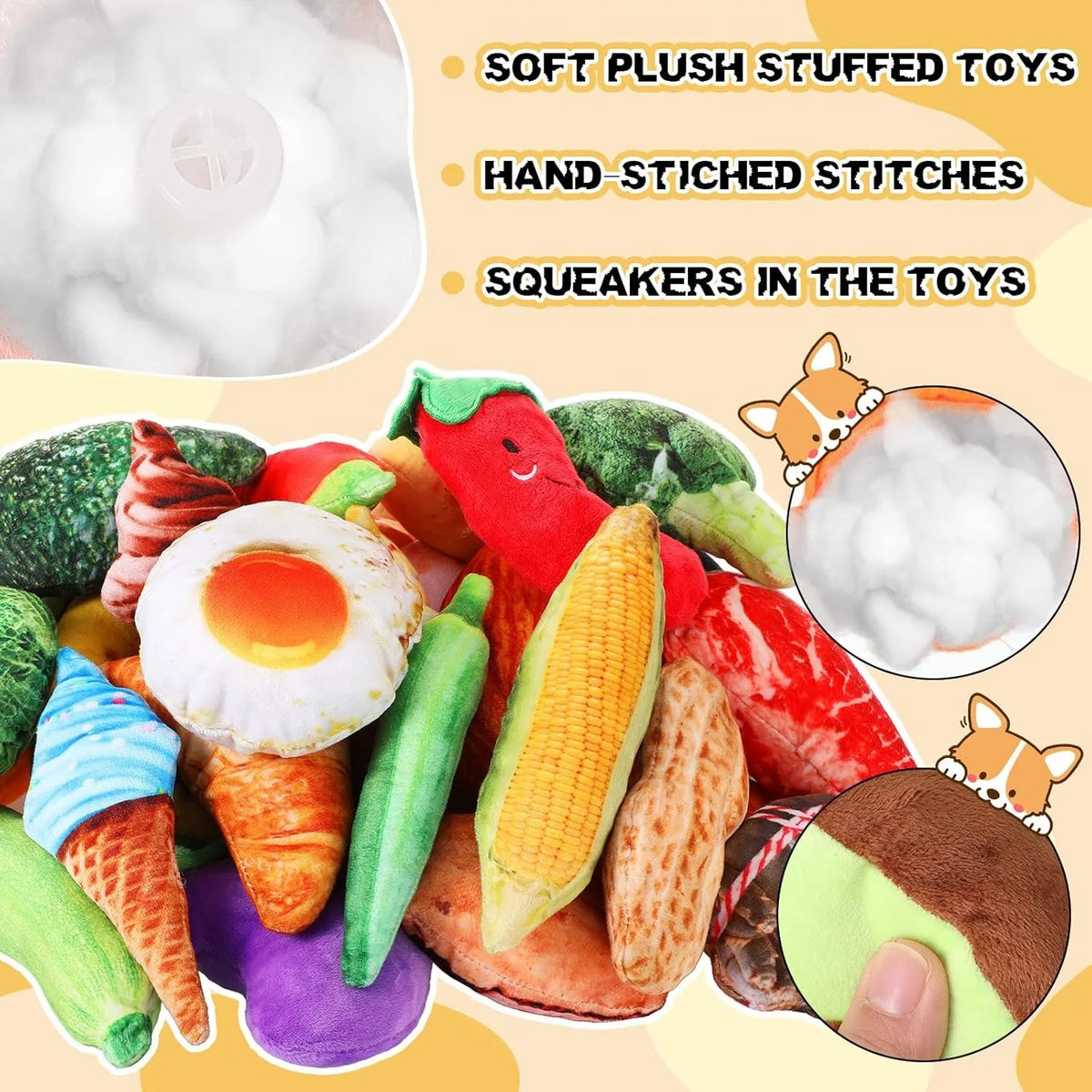 100 Pcs Squeaky Toys Bulk for your pup