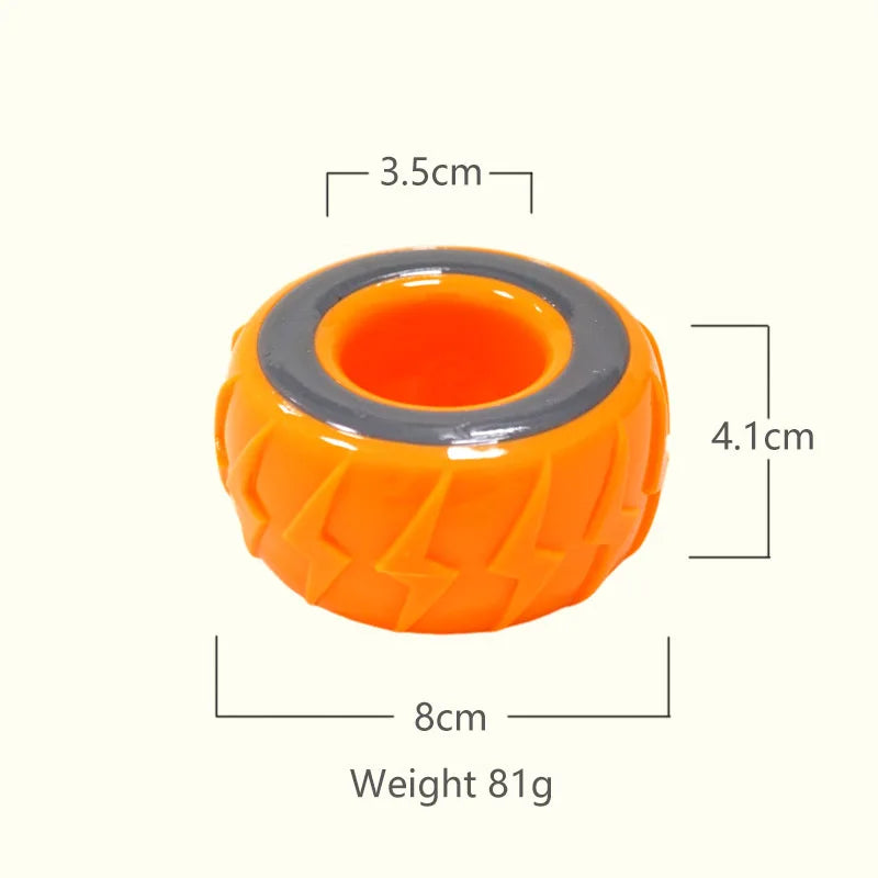 Floatable, Squeaking Tire for your pup.
