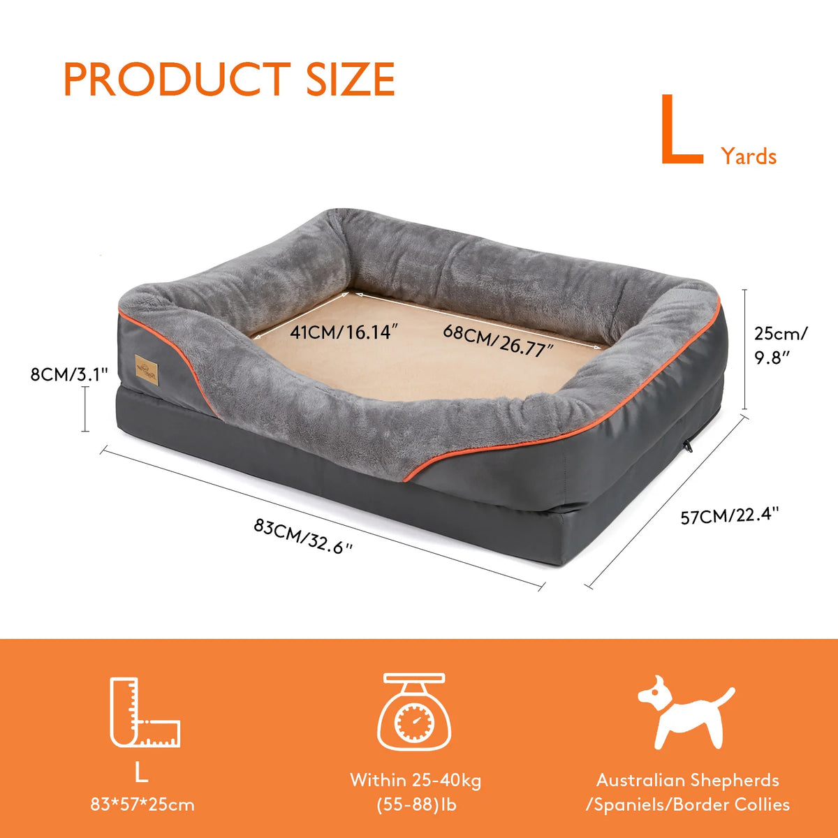 Jumbo Large Orthopedic Memory Foam Bed