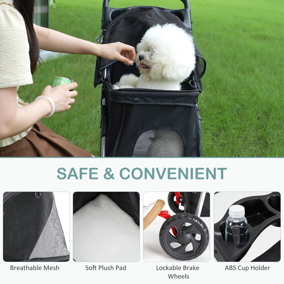 3 Wheeled Folding Pet Stroller