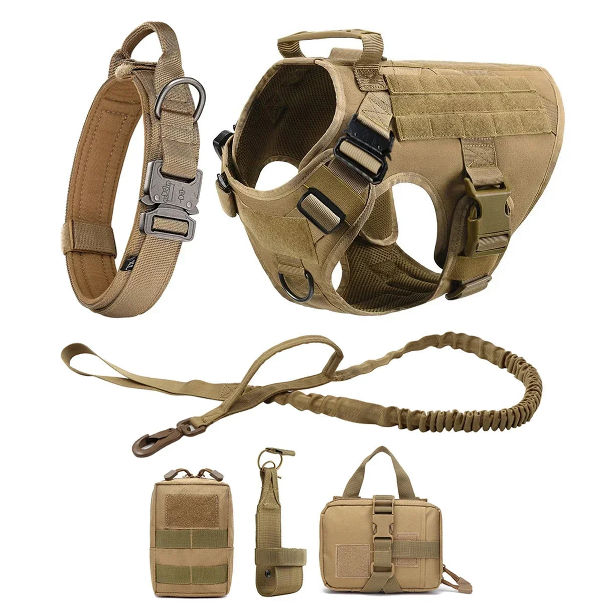 Tactical Dog Harness Collar Leash