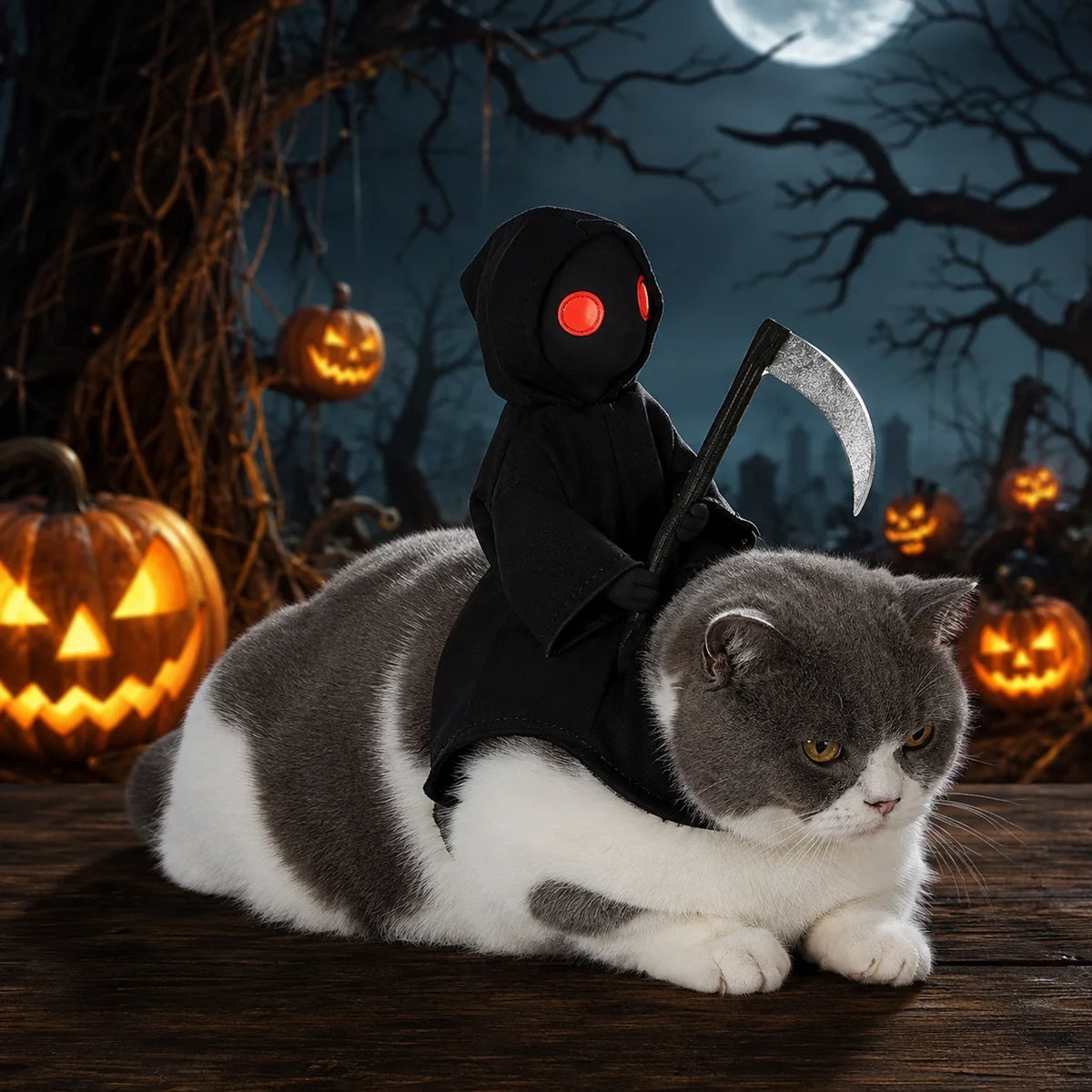 Halloween Costume for your cat.  Ruby loves how mad this cat looks!