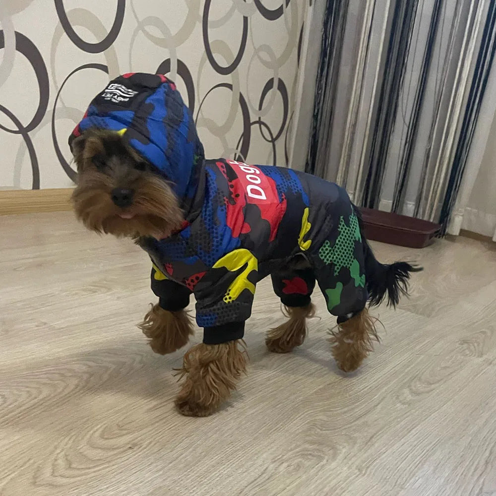 Winter Jumpsuit With a Hood for your pup.