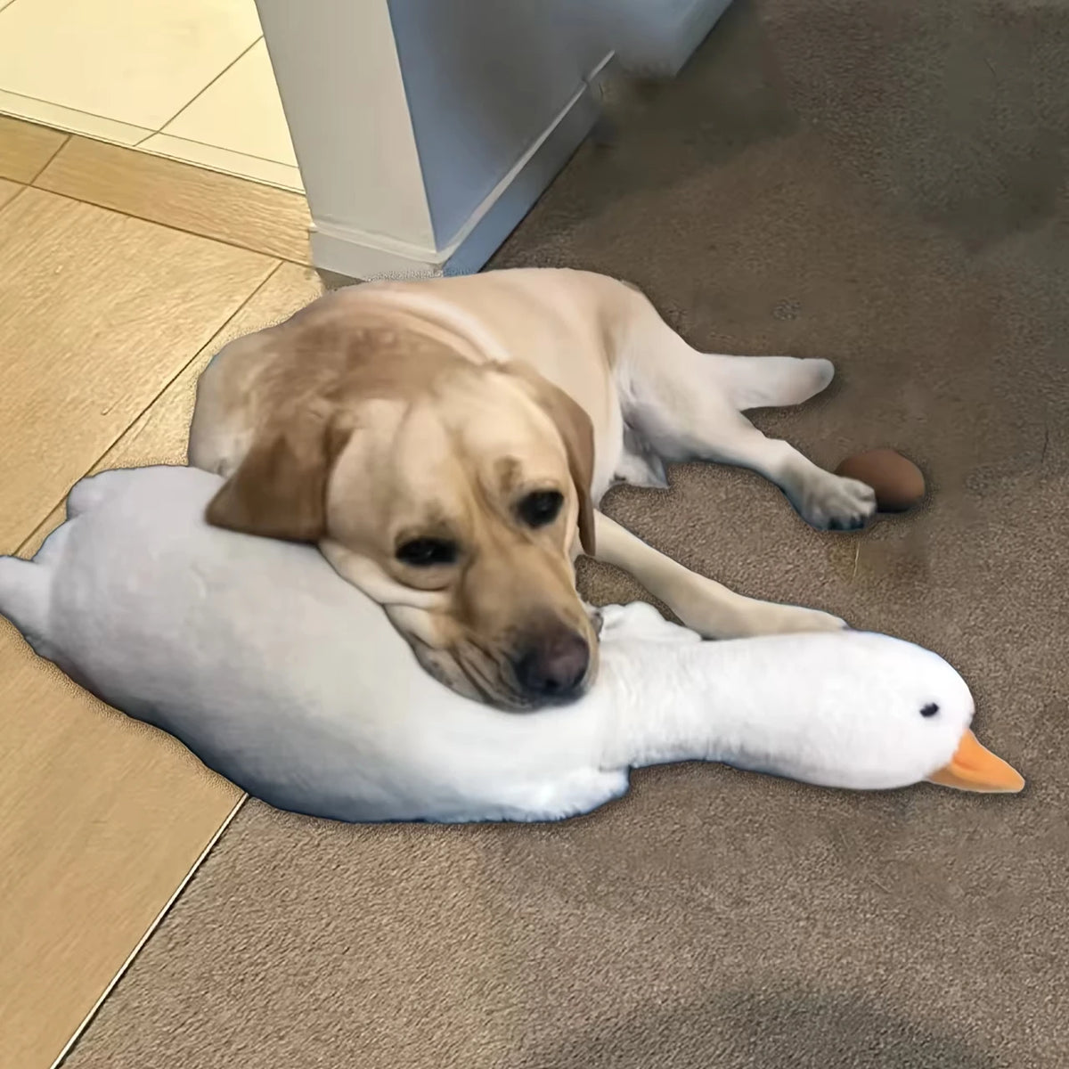 Large Plush White Duck Friend for Your Pup