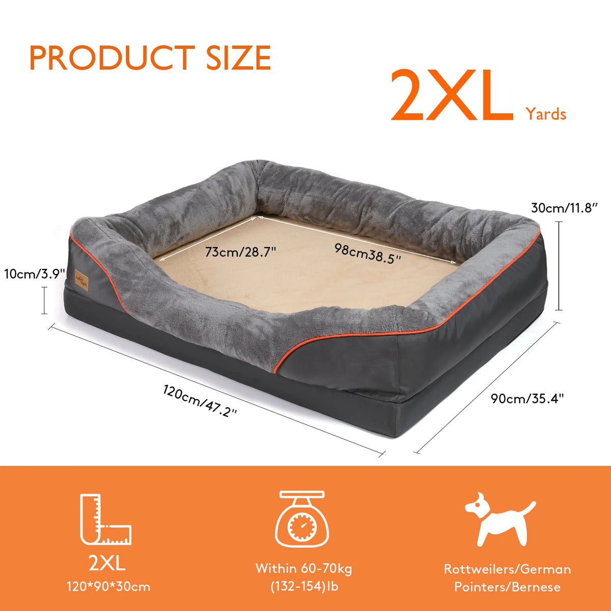 Jumbo Large Orthopedic Memory Foam Bed
