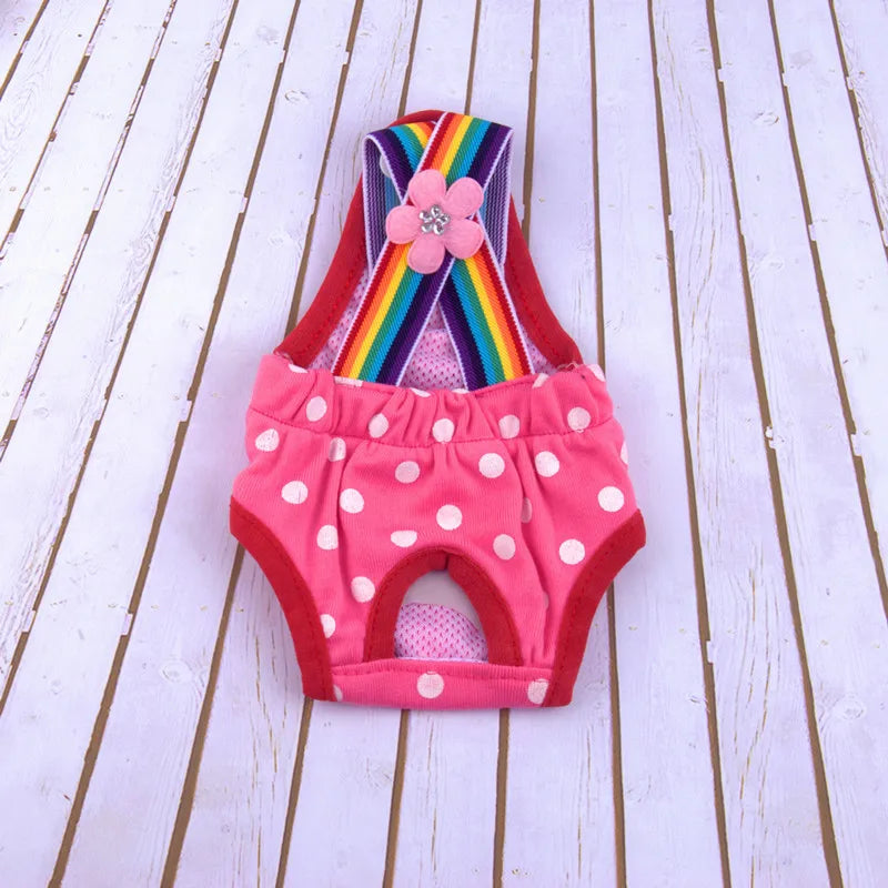 Reusable Sanitary Diaper with Suspenders for your girl.