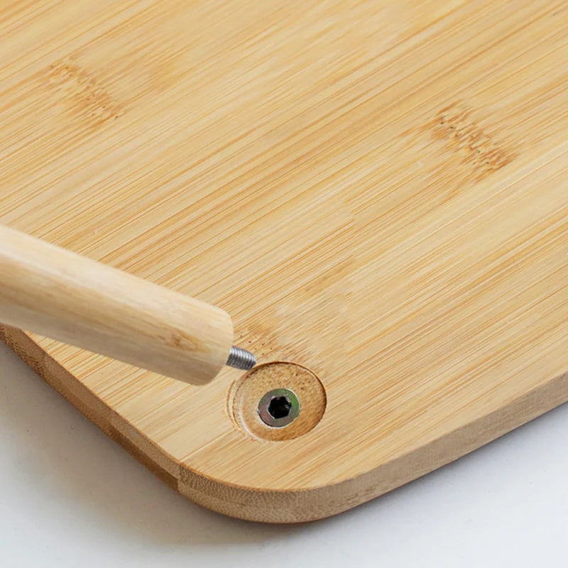 Ceramic Food / Water Bowl with Wooden Stand for Raised Feeding