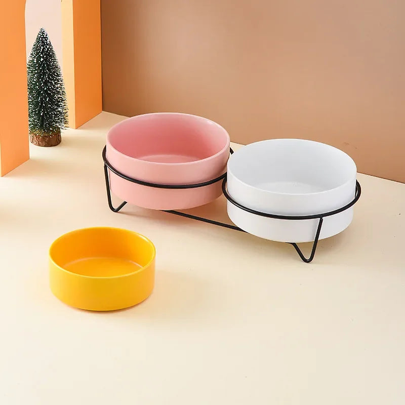 Ceramic Food / Water Bowls with Stand