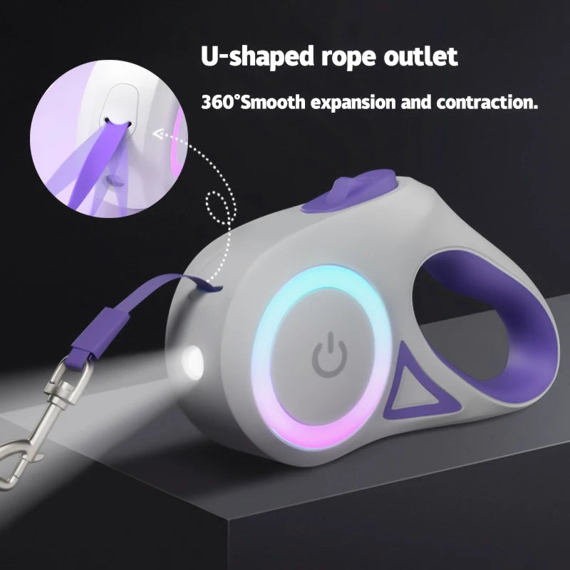 LED Light Retractable Leash
