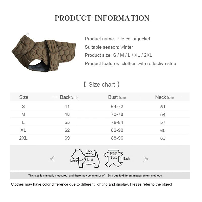 Turtleneck Reflective Jacket for your pup.