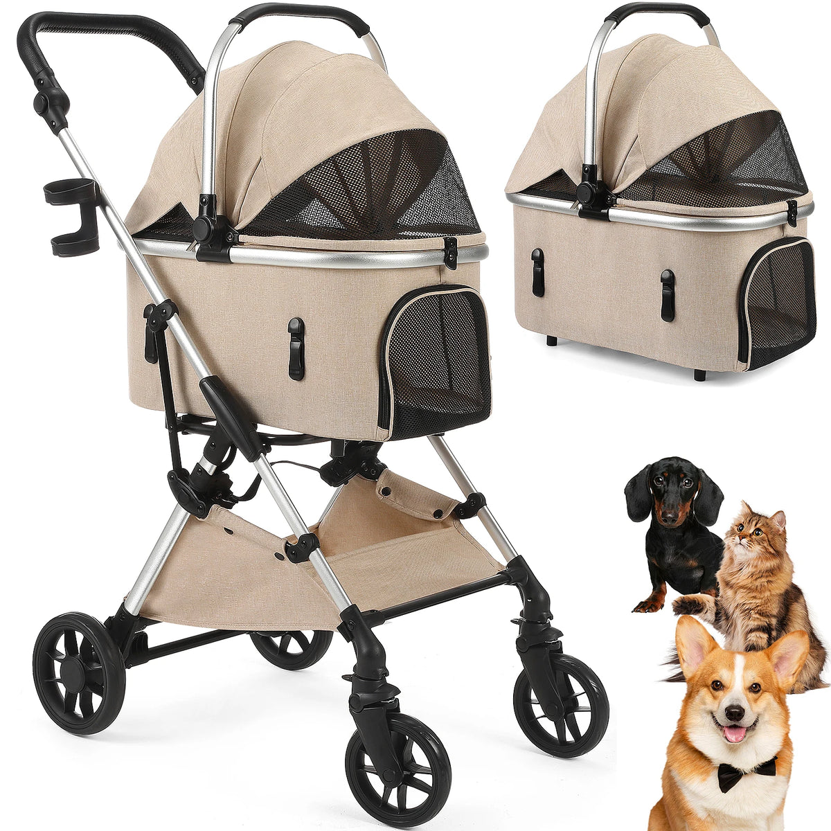 4 Wheeled Pet Stroller