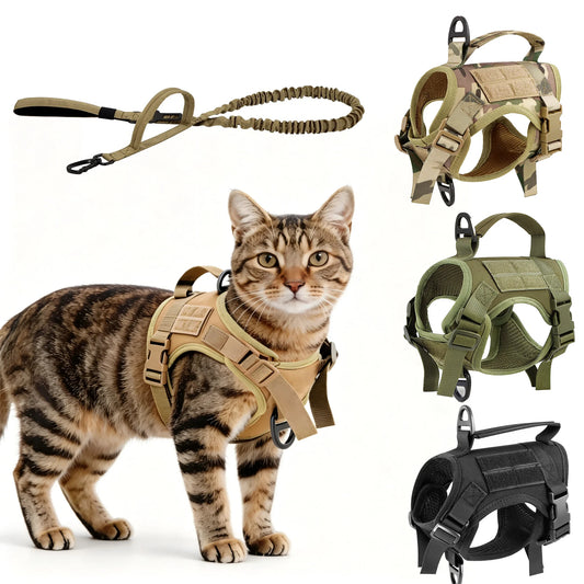 Escape Proof Tactical Cat Harness Vest and Leash Set