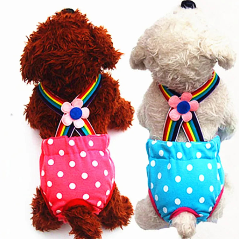 Reusable Sanitary Diaper with Suspenders for your girl.