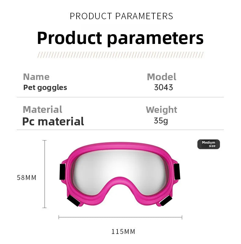 Wind‑Dust Resistant Goggles for your stylish pup.