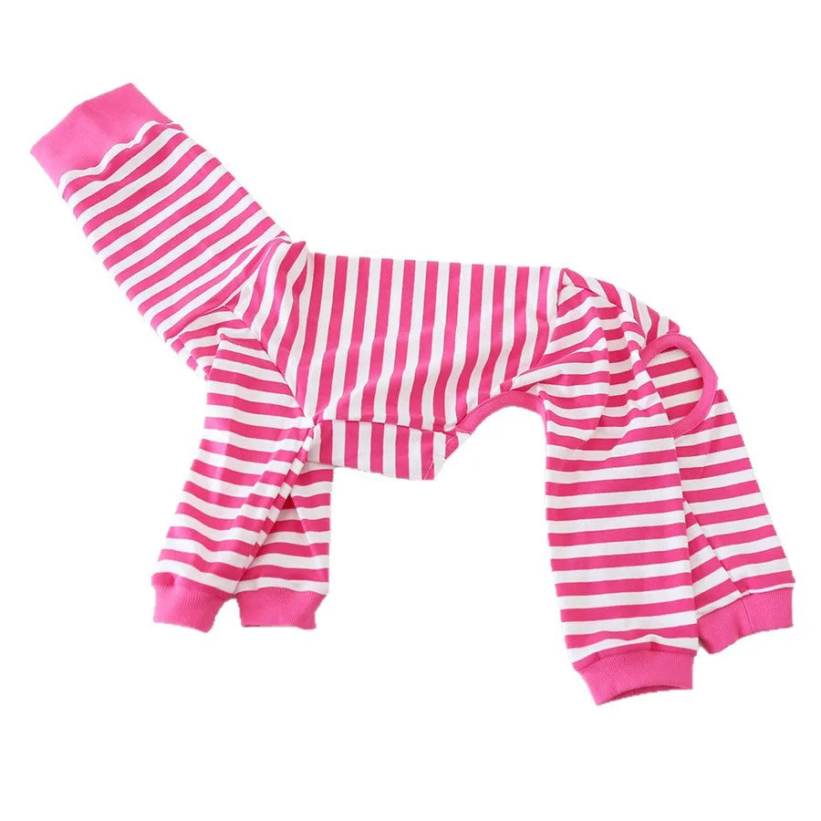 Cozy Striped Dog Pajamas for Italian Greyhounds & Whippets