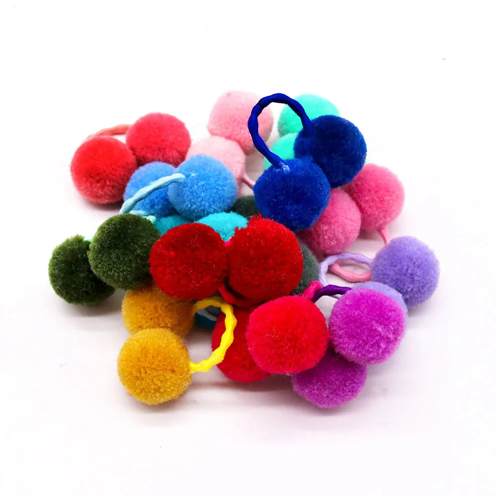 100/200PCS Plush Ball Bows