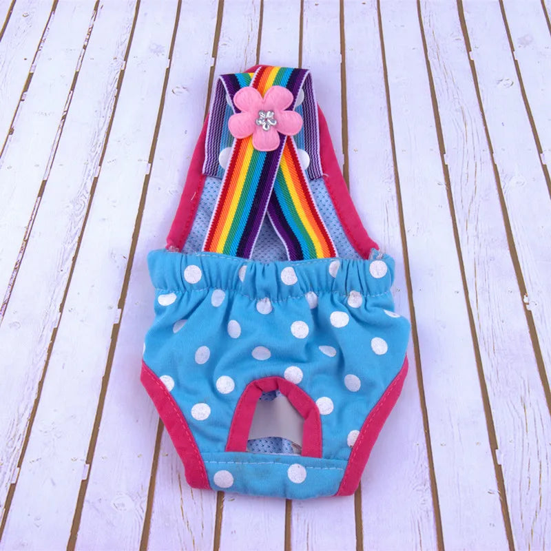 Reusable Sanitary Diaper with Suspenders for your girl.
