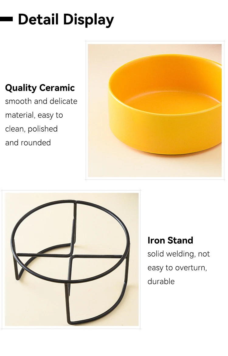 Ceramic Food / Water Bowls with Stand