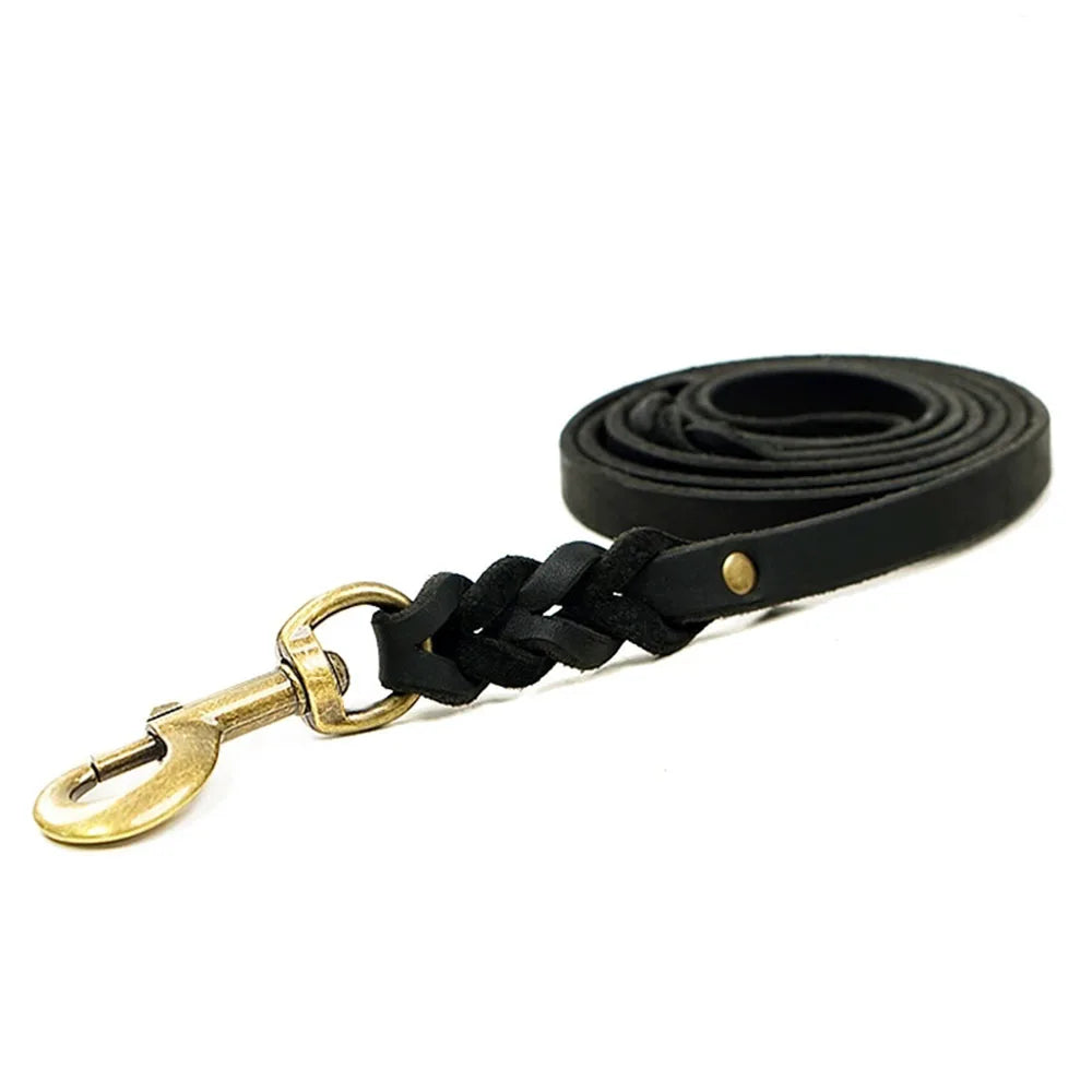 Soft Leather Braided Leash